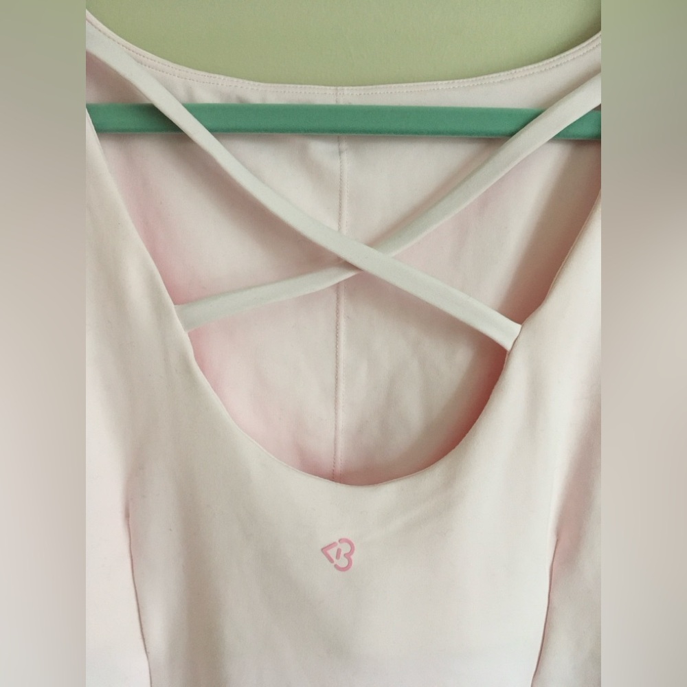 Blogilates Women's Boatneck Crisscross Tank Top Light Pink NWT - Picture 4 of 5